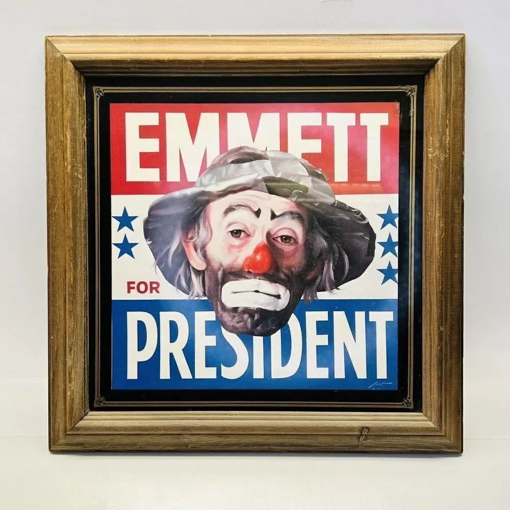 Emmett For President 1986 Emmet Kelly Jr. Framed Print
